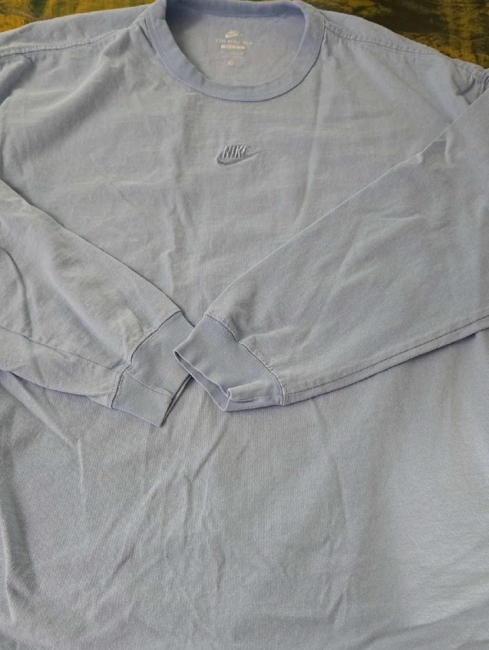 Nike Men's Light Blue Long-Sleeve Logo T-Shirt